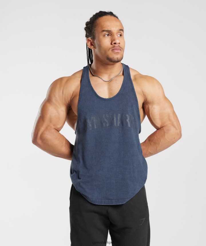 Gymsharklarguero lavado a presión hombres noche azul PFTJ2N983 ropa