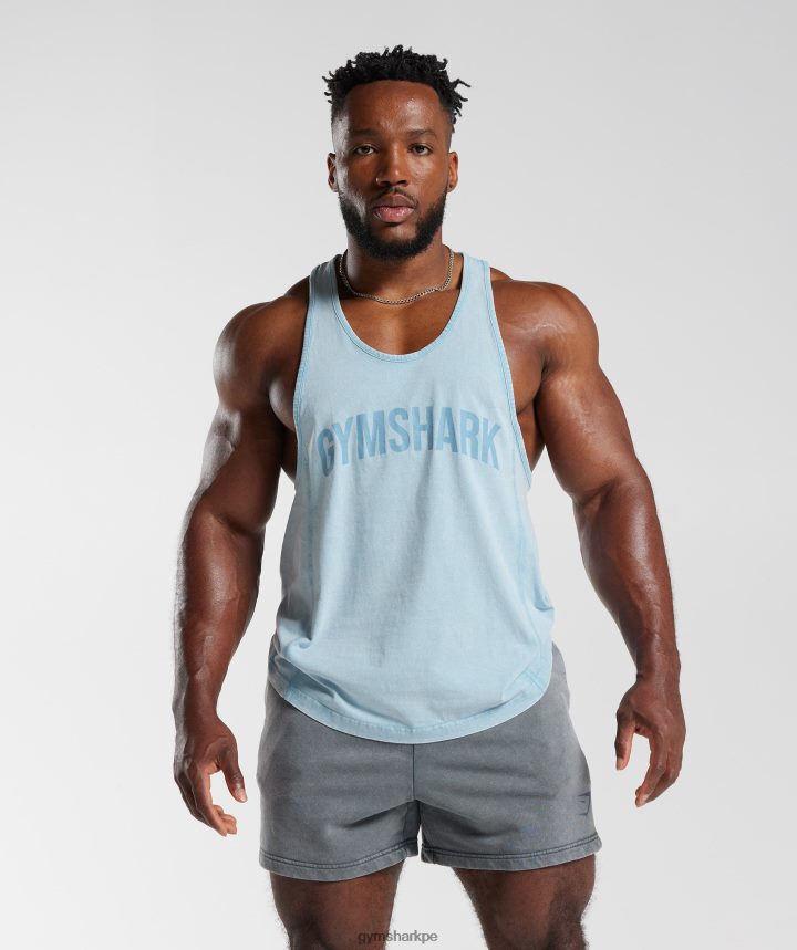Gymsharklarguero lavado a presión hombres ozono azul PFTJ2N982 ropa