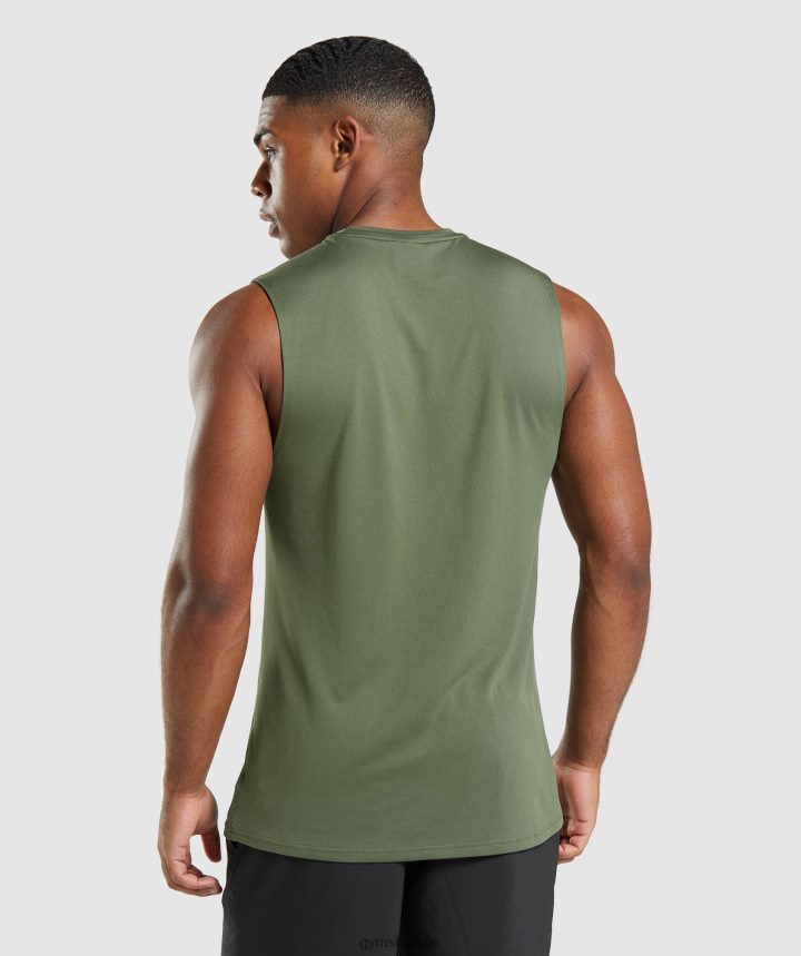 Gymsharkllegada camiseta sin mangas hombres núcleo de oliva PFTJ2N950 ropa