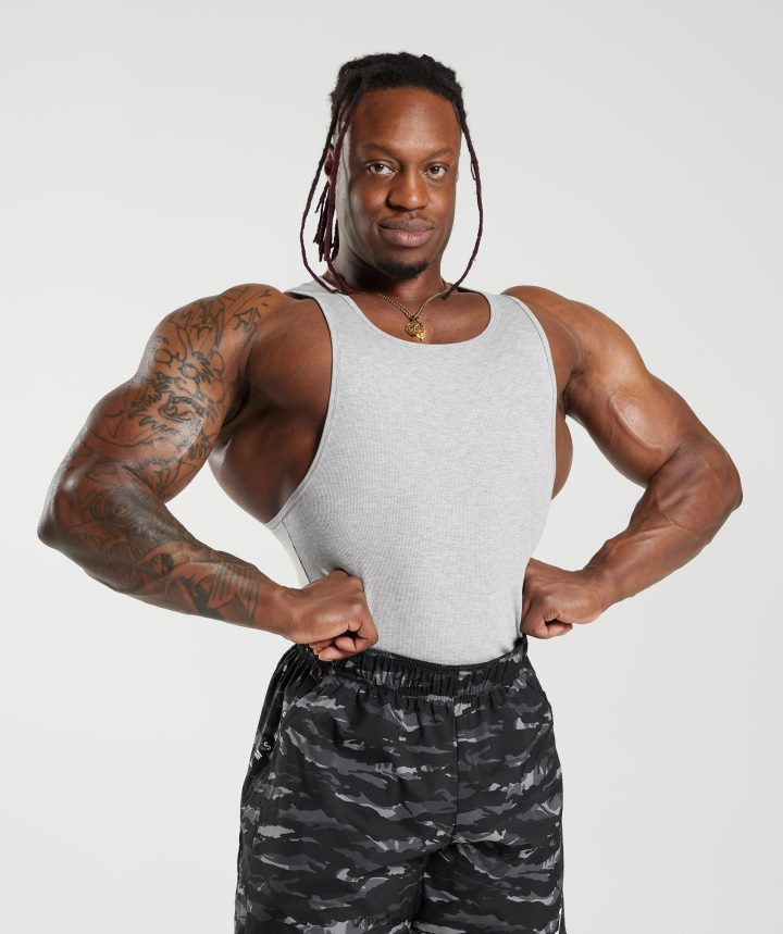 Gymsharktanque acanalado 3pk hombres blanco/negro/gris piedra marga PFTJ2N908 ropa