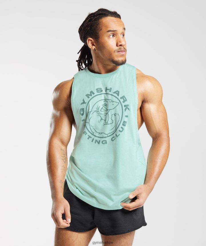 Gymsharktanque de brazo abatible heredado hombres agua verde PFTJ2N964 ropa