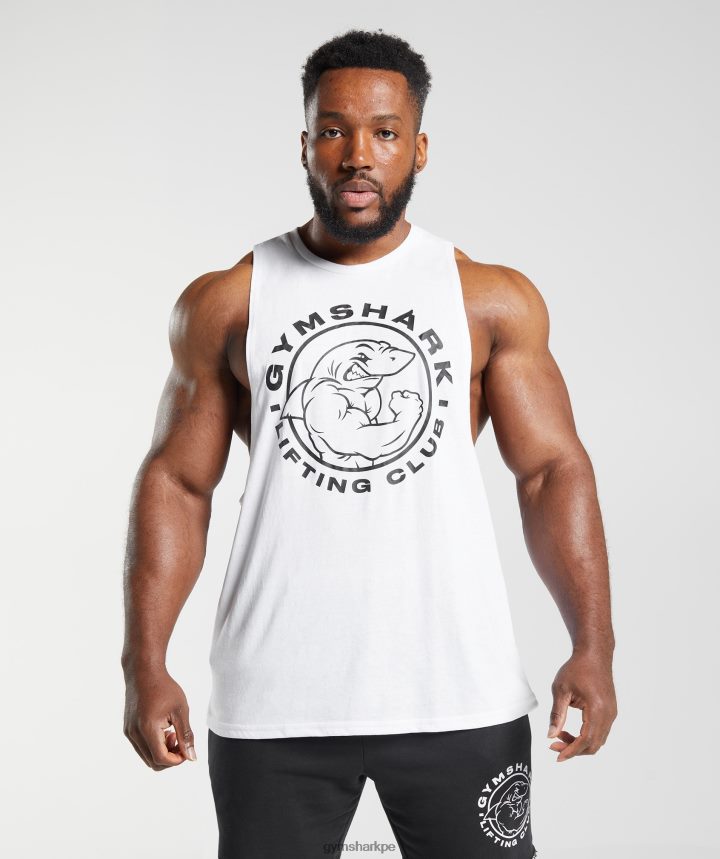 Gymsharktanque de brazo abatible heredado hombres blanco PFTJ2N935 ropa