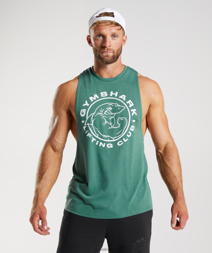 Gymsharktanque de brazo abatible heredado hombres hoya verde PFTJ2N960 ropa