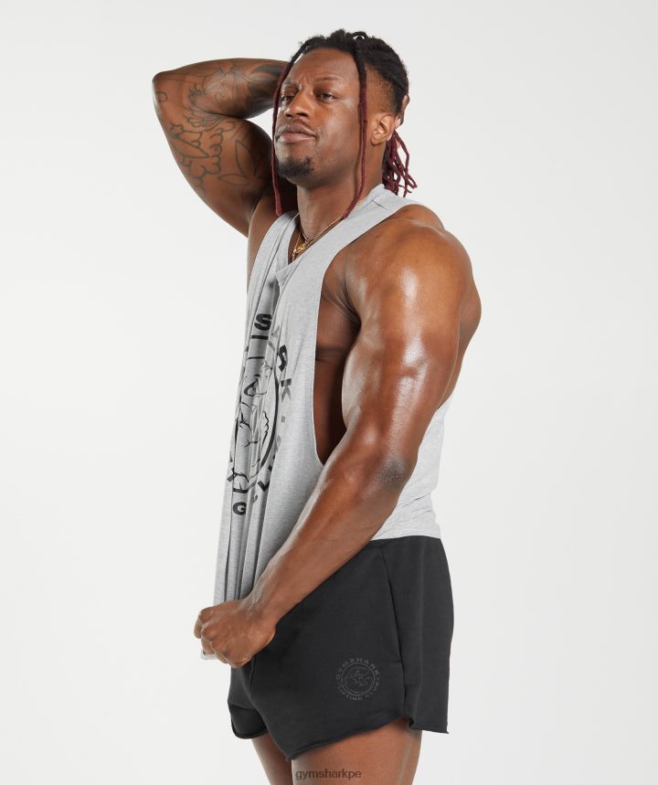 Gymsharktanque de brazo abatible heredado hombres marga gris claro PFTJ2N932 ropa