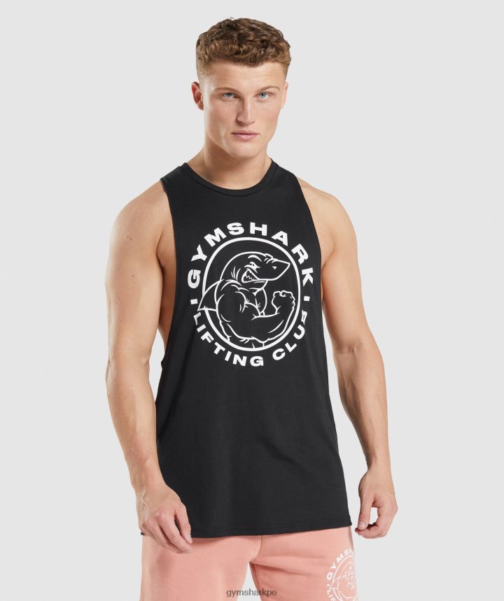 Gymsharktanque de brazo abatible heredado hombres negro PFTJ2N923 ropa