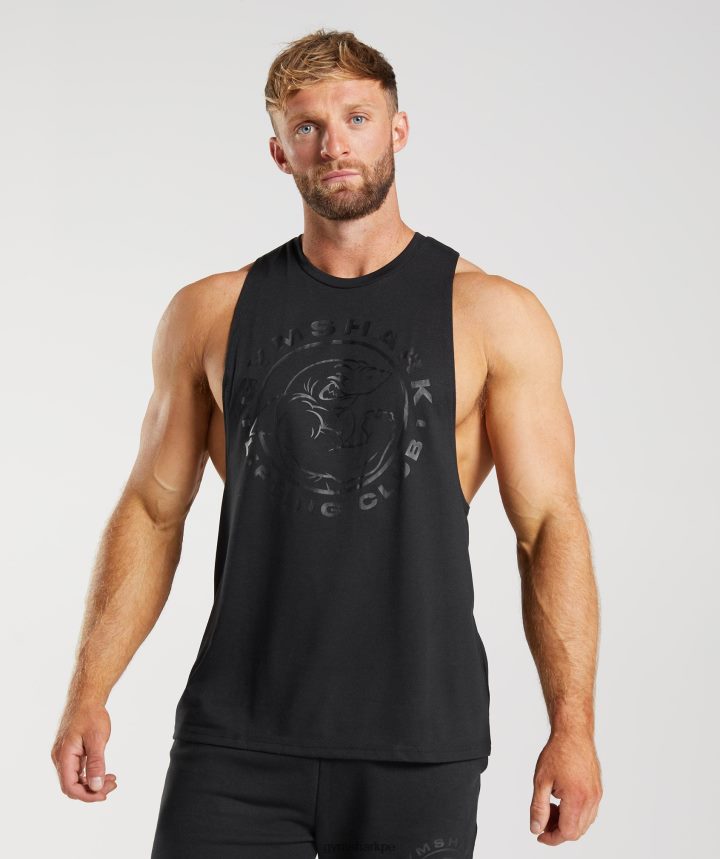 Gymsharktanque de brazo abatible heredado hombres negro PFTJ2N944 ropa