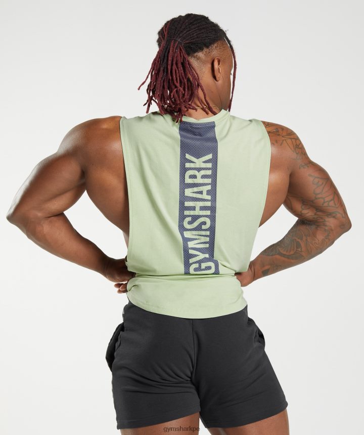Gymsharktanque de brazo audaz hombres flora verde PFTJ2N912 ropa
