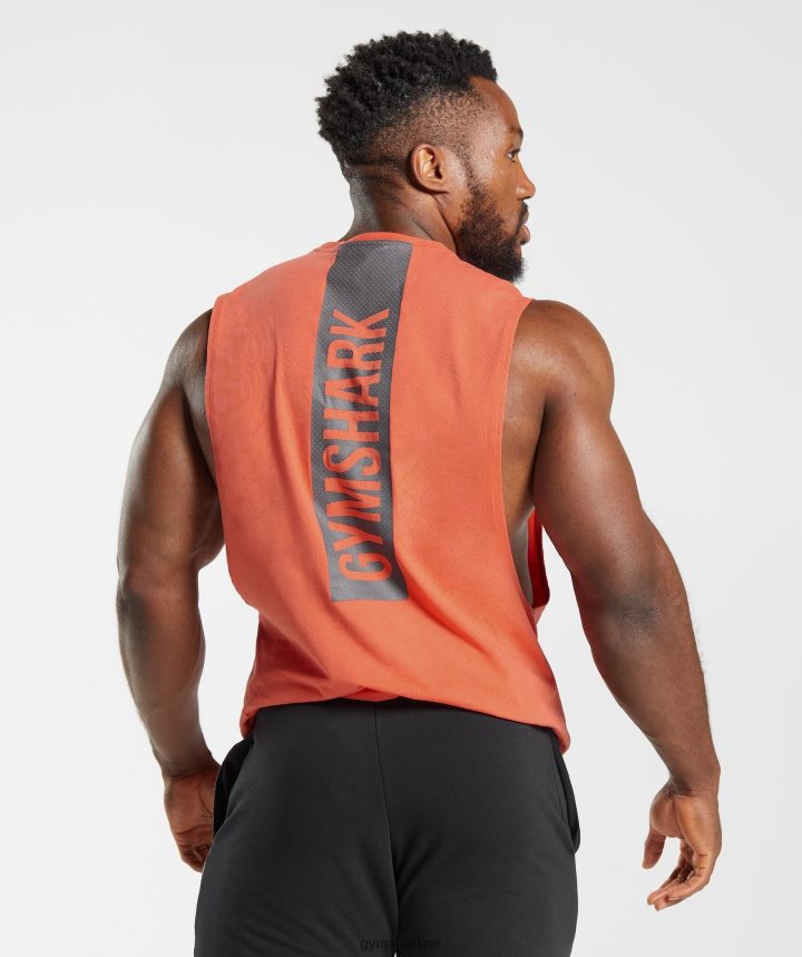 Gymsharktanque de brazo audaz hombres naranja aeroespacial PFTJ2N921 ropa