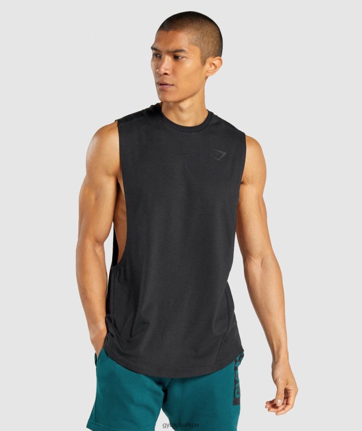 Gymsharktanque de brazo audaz hombres negro PFTJ2N890 ropa