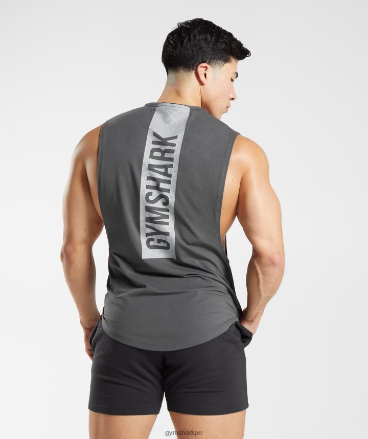 Gymsharktanque de brazo audaz hombres silueta gris PFTJ2N882 ropa