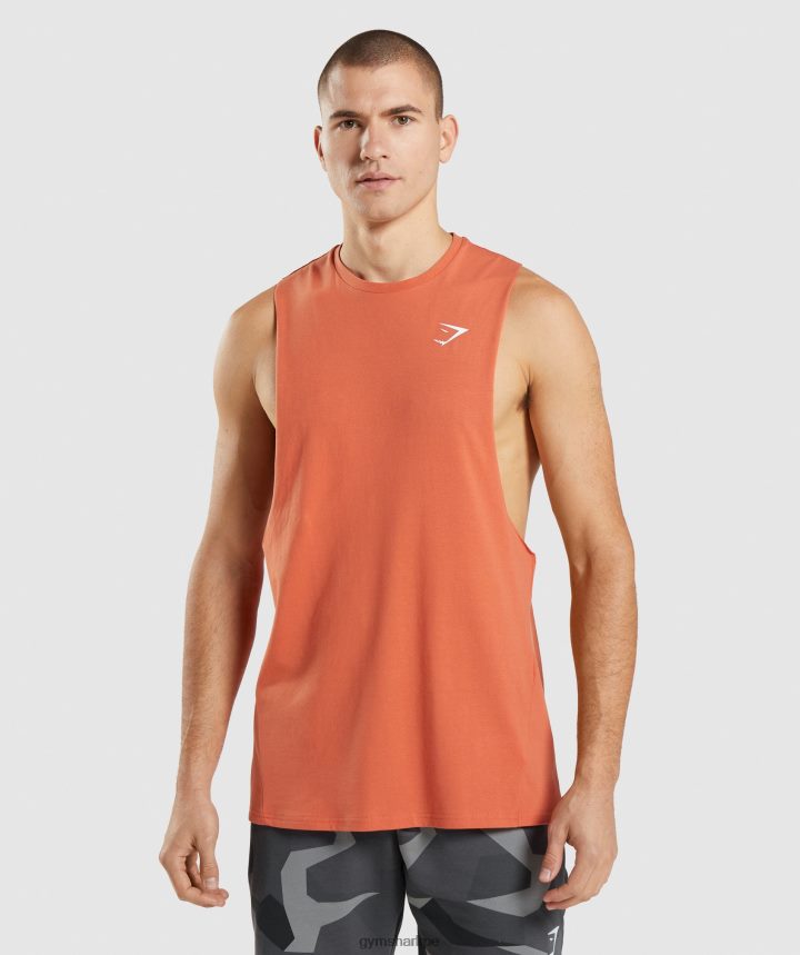Gymsharktanque de brazo de caída crítico hombres arcilla naranja PFTJ2N929 ropa