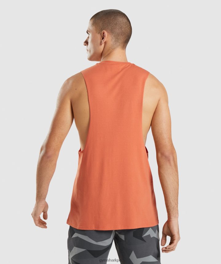 Gymsharktanque de brazo de caída crítico hombres arcilla naranja PFTJ2N929 ropa