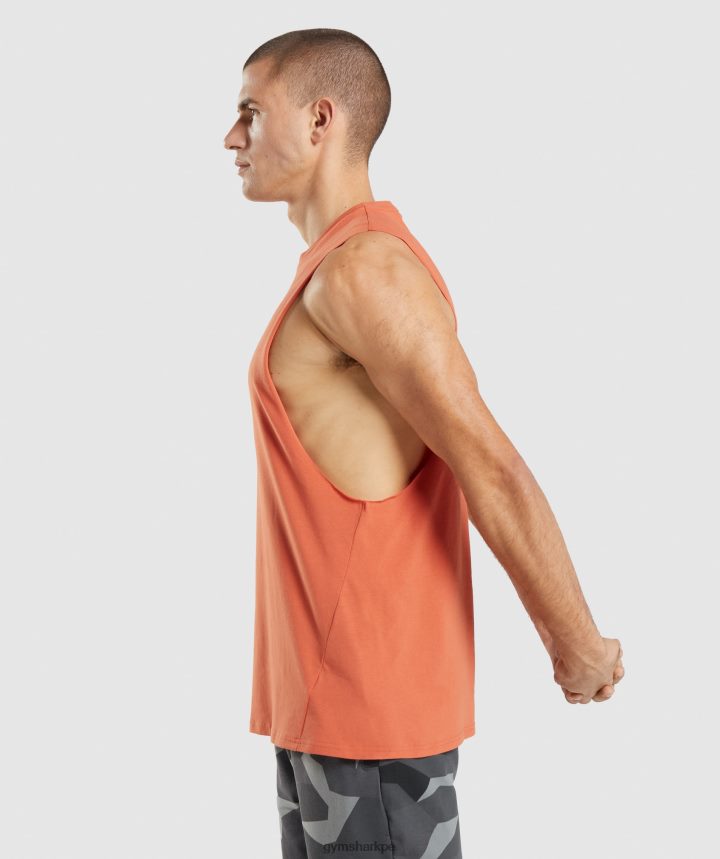 Gymsharktanque de brazo de caída crítico hombres arcilla naranja PFTJ2N929 ropa