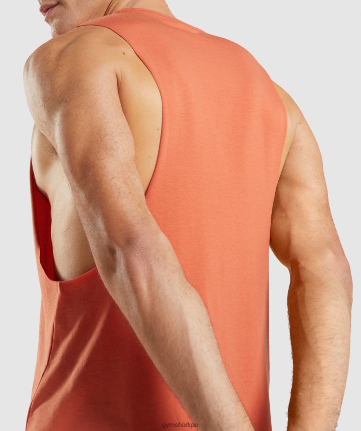 Gymsharktanque de brazo de caída crítico hombres arcilla naranja PFTJ2N929 ropa