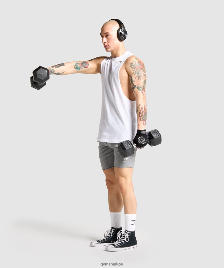 Gymsharktanque de brazo de caída crítico hombres blanco PFTJ2N936 ropa