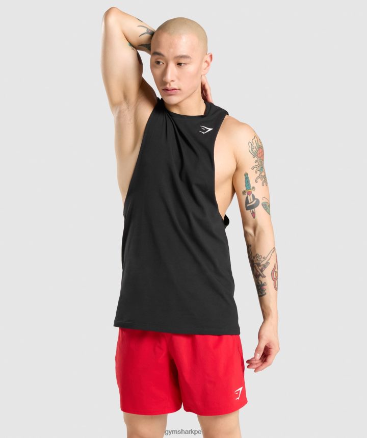 Gymsharktanque de brazo de caída crítico hombres negro PFTJ2N946 ropa