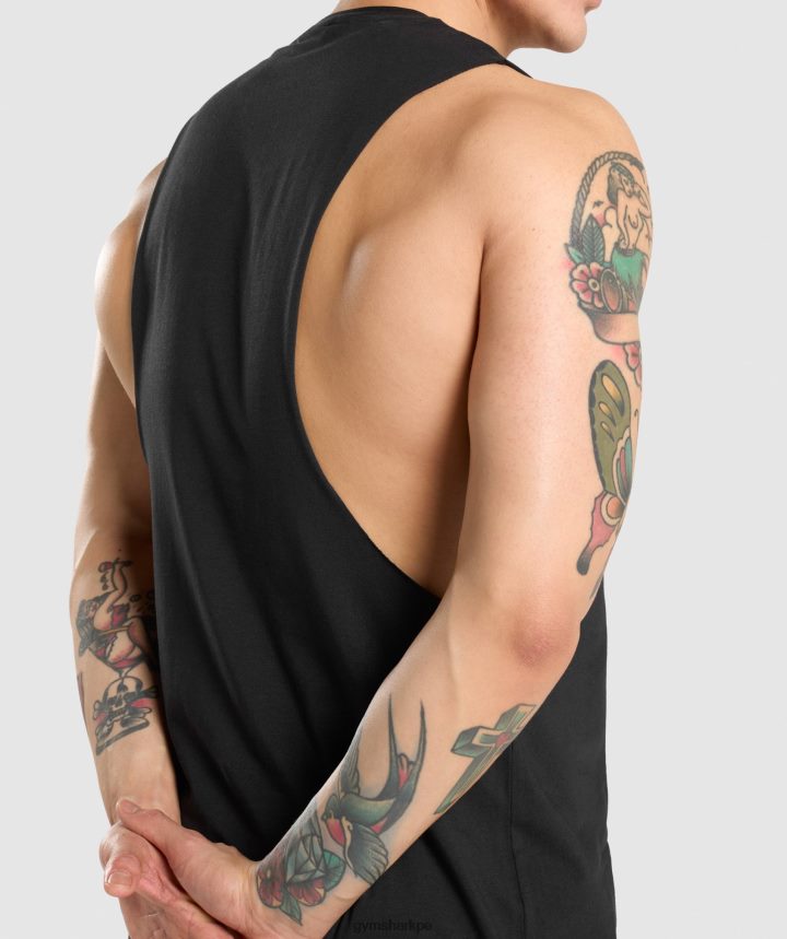 Gymsharktanque de brazo de caída crítico hombres negro PFTJ2N946 ropa