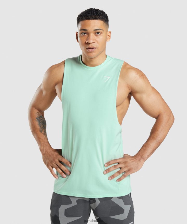 Gymsharktanque de brazo de caída crítico hombres turbo azul PFTJ2N941 ropa
