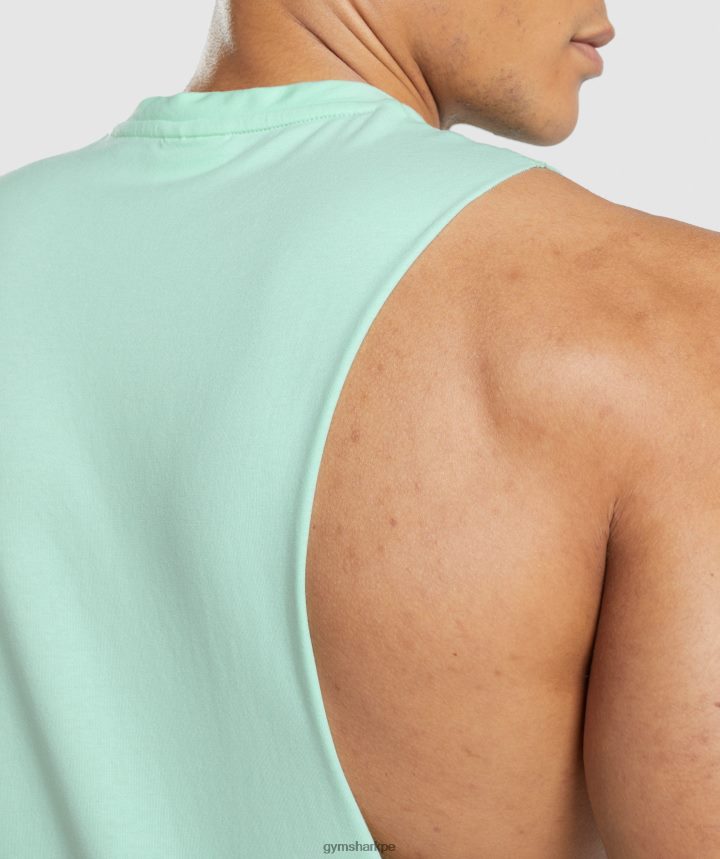 Gymsharktanque de brazo de caída crítico hombres turbo azul PFTJ2N941 ropa