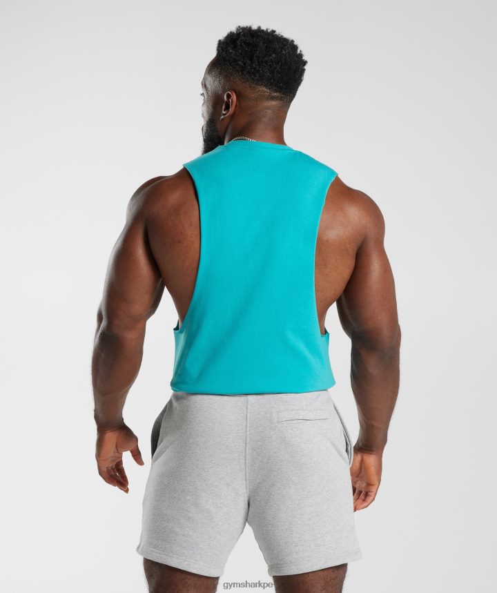 Gymsharktanque de brazo de caída de microondas hombres azul egeo PFTJ2N893 ropa