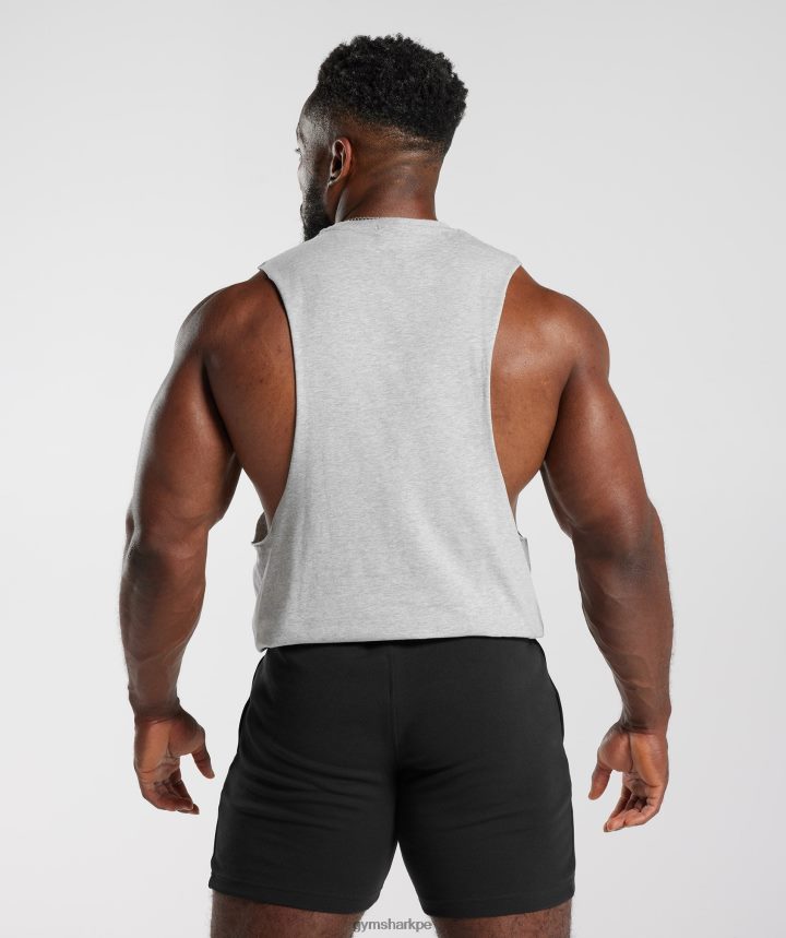 Gymsharktanque de brazo de caída de microondas hombres núcleo gris claro marga PFTJ2N886 ropa