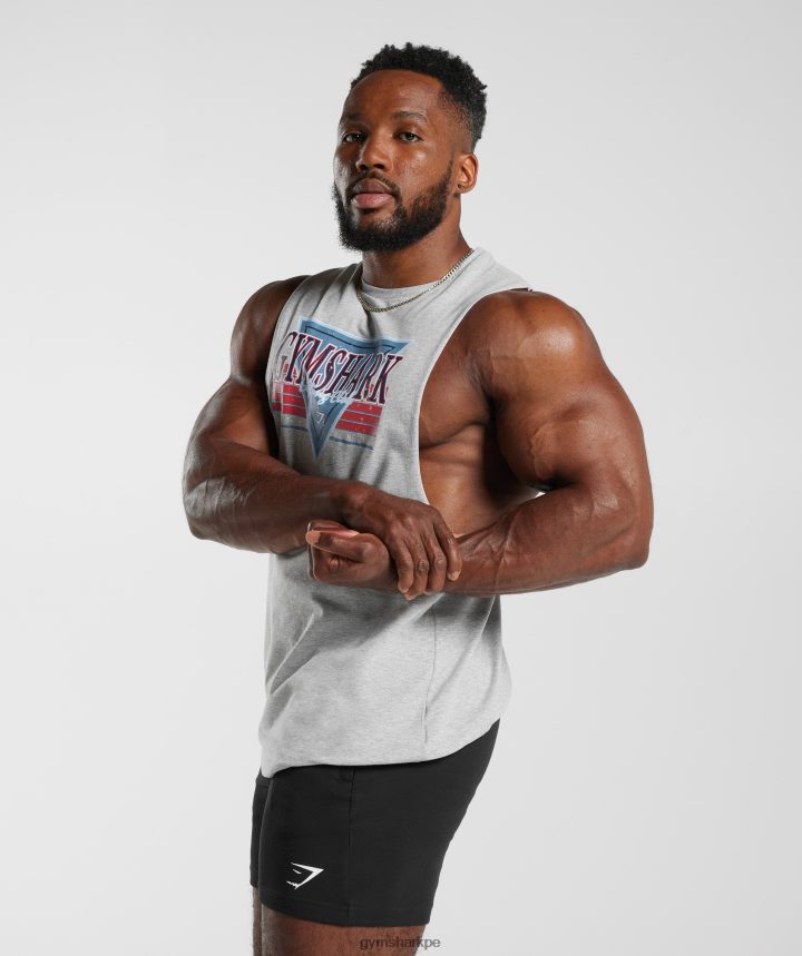 Gymsharktanque de brazo de caída de microondas hombres núcleo gris claro marga PFTJ2N886 ropa