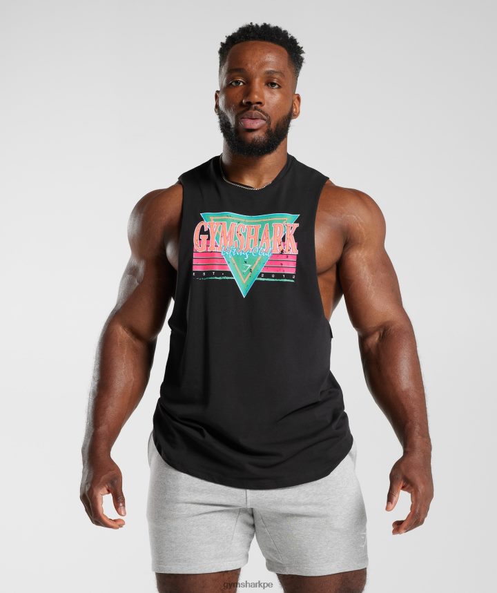 Gymsharktanque de brazo de caída de microondas hombres negro PFTJ2N891 ropa