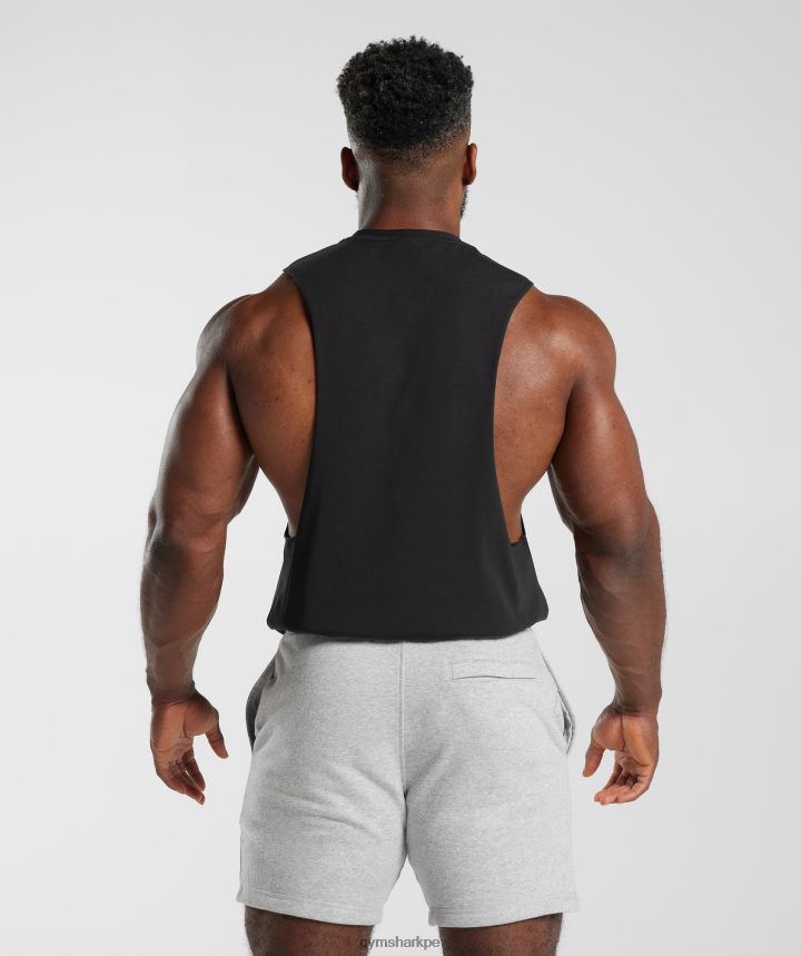 Gymsharktanque de brazo de caída de microondas hombres negro PFTJ2N891 ropa