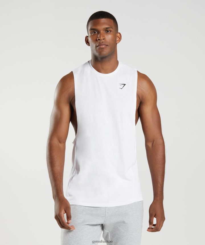 Gymsharktanque de brazo de reacción hombres blanco PFTJ2N883 ropa
