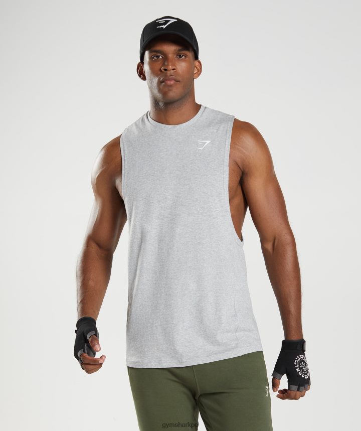 Gymsharktanque de brazo de reacción hombres núcleo gris claro marga PFTJ2N888 ropa