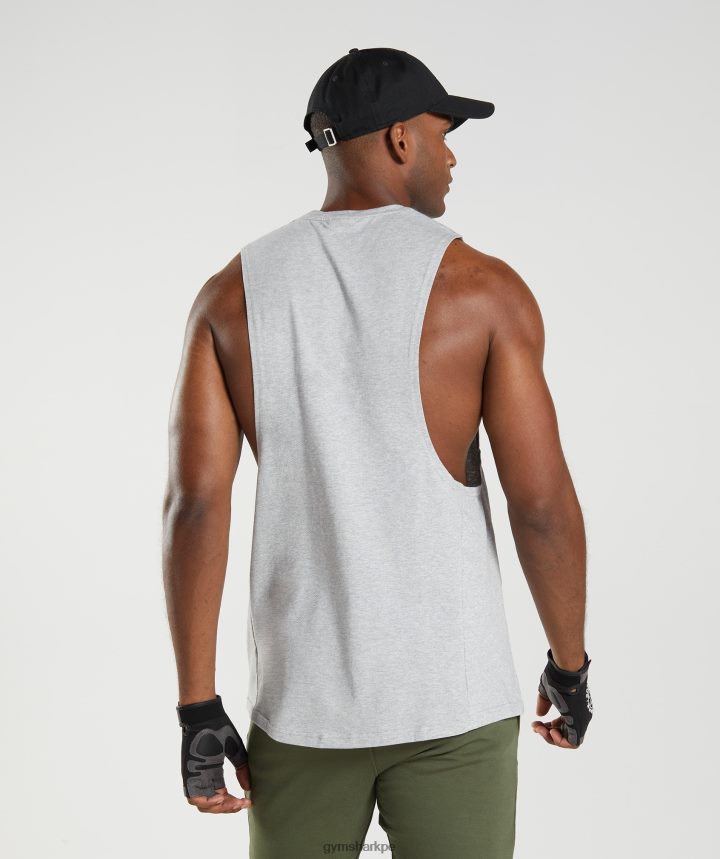 Gymsharktanque de brazo de reacción hombres núcleo gris claro marga PFTJ2N888 ropa