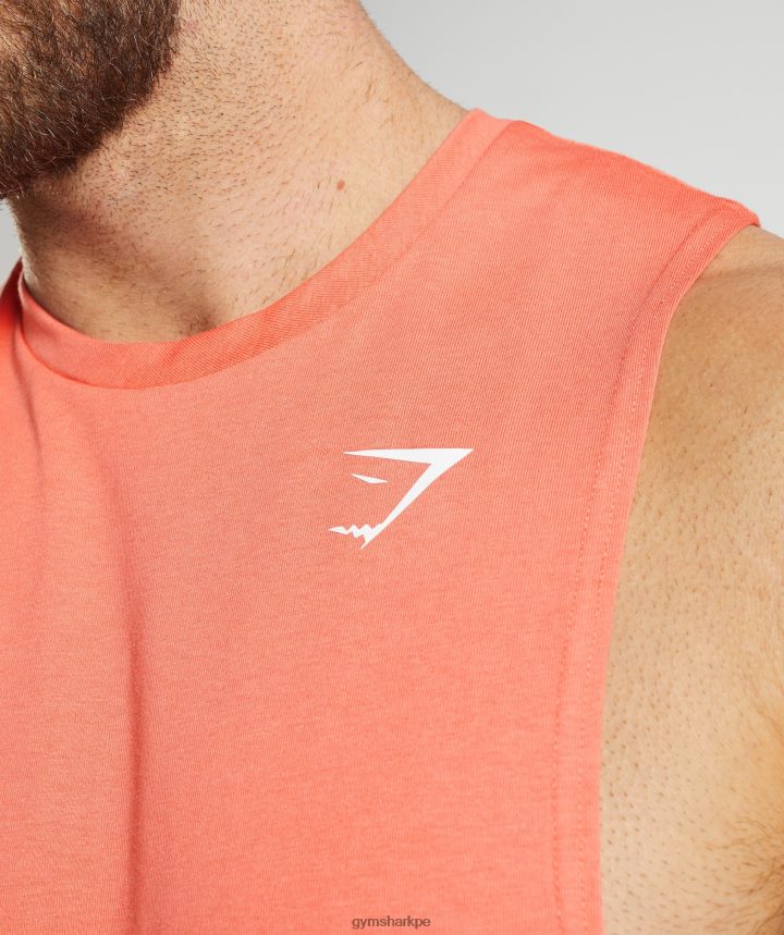 Gymsharktanque de brazo de reacción hombres naranja aeroespacial PFTJ2N954 ropa