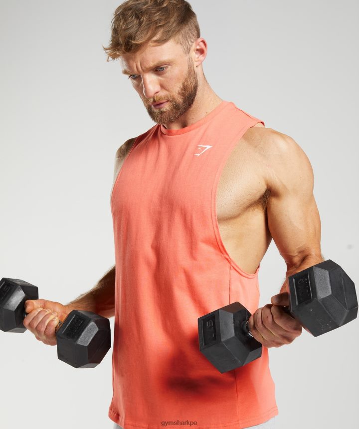 Gymsharktanque de brazo de reacción hombres naranja aeroespacial PFTJ2N954 ropa