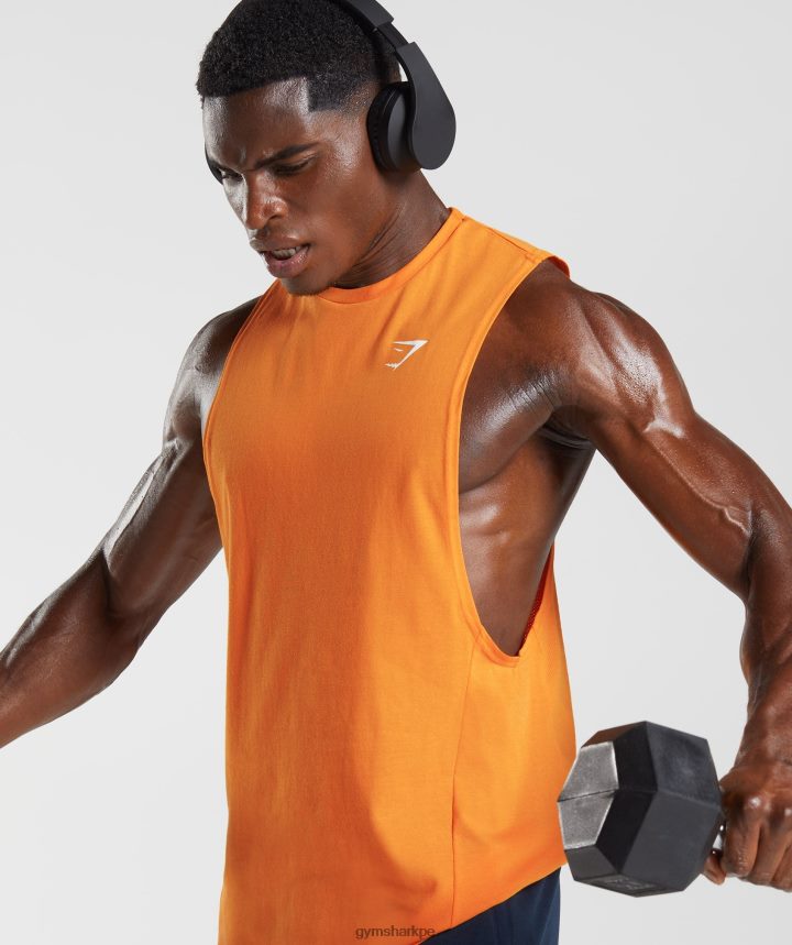 Gymsharktanque de brazo de reacción hombres naranja rayos de sol PFTJ2N948 ropa