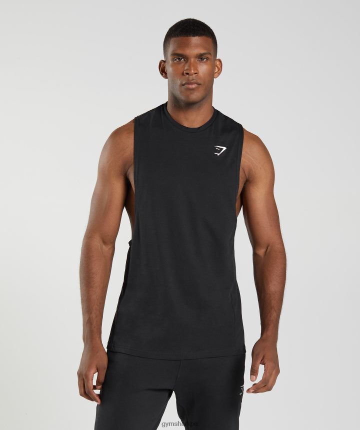 Gymsharktanque de brazo de reacción hombres negro PFTJ2N885 ropa