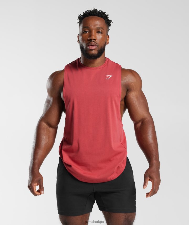 Gymsharktanque de brazo de reacción hombres rojo secado al sol PFTJ2N974 ropa
