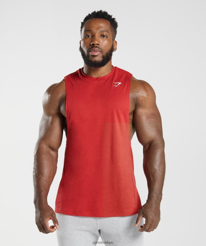 Gymsharktanque de brazo de reacción hombres salsa roja PFTJ2N966 ropa