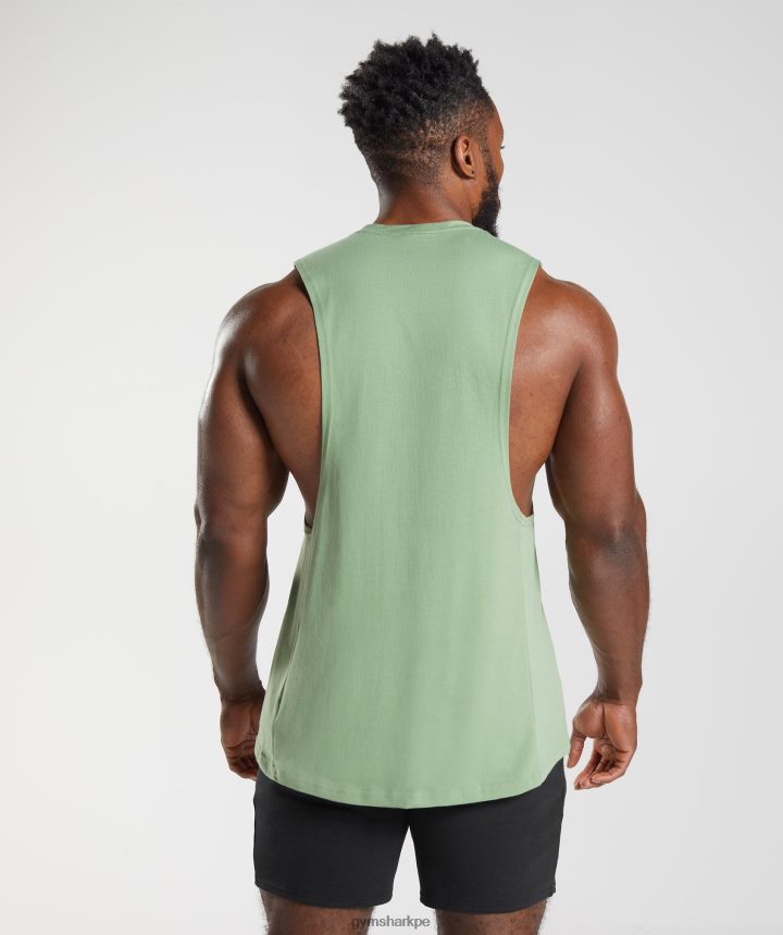 Gymsharktanque de brazo de reacción hombres té verde PFTJ2N970 ropa