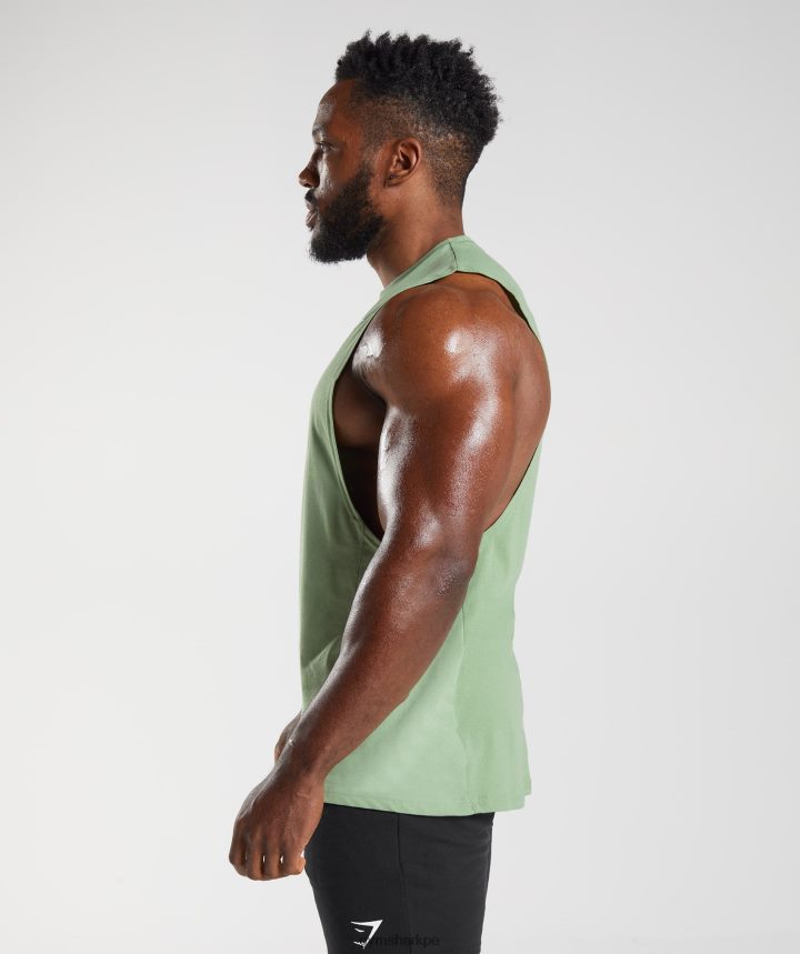 Gymsharktanque de brazo de reacción hombres té verde PFTJ2N970 ropa