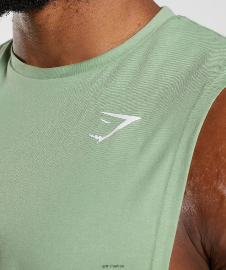 Gymsharktanque de brazo de reacción hombres té verde PFTJ2N970 ropa