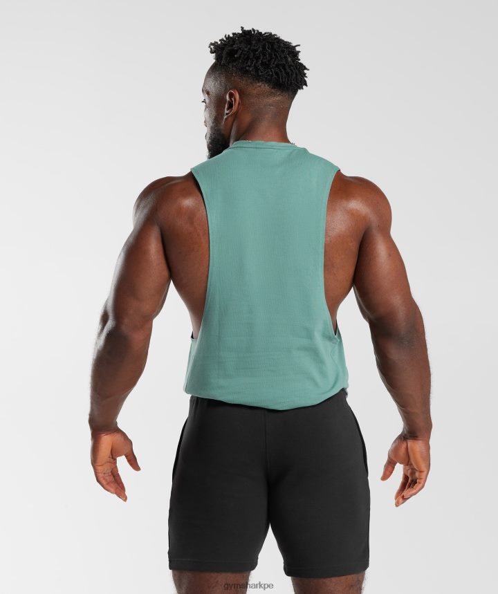 Gymsharktanque de brazo de reacción hombres tinta verde azulado PFTJ2N973 ropa