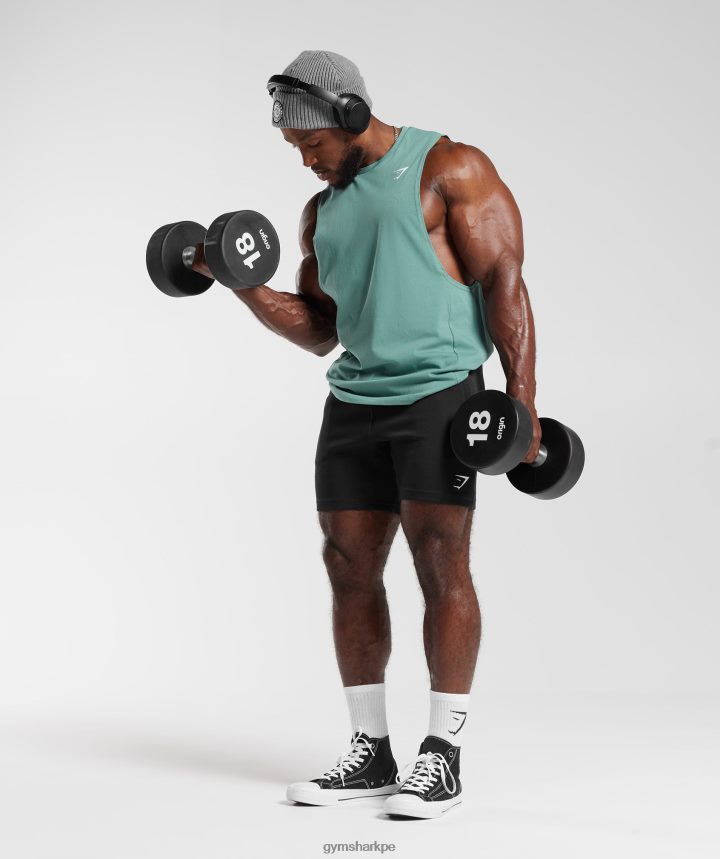 Gymsharktanque de brazo de reacción hombres tinta verde azulado PFTJ2N973 ropa