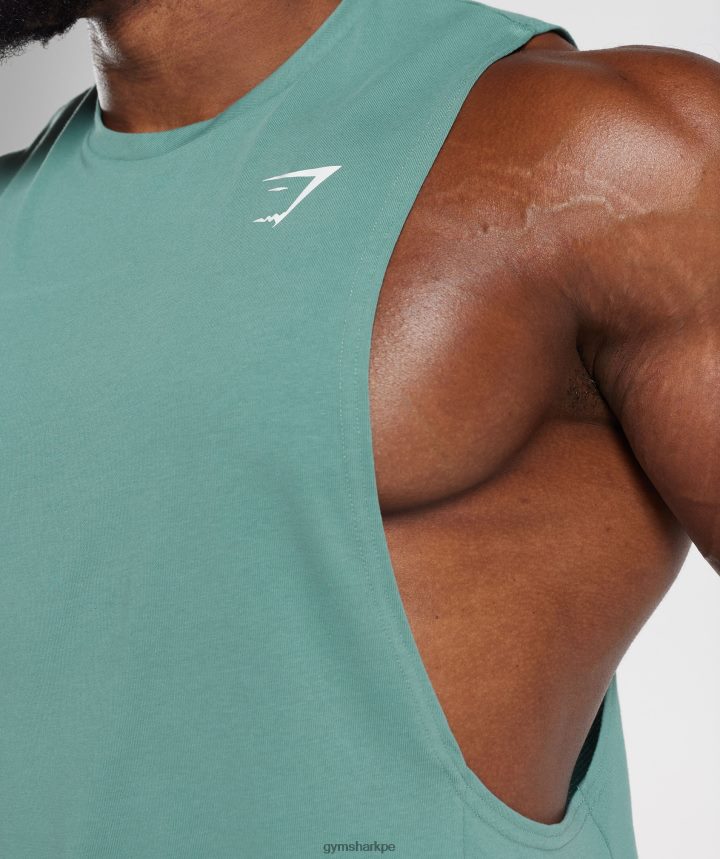 Gymsharktanque de brazo de reacción hombres tinta verde azulado PFTJ2N973 ropa