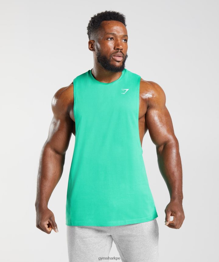 Gymsharktanque de brazo de reacción hombres verde tropical PFTJ2N955 ropa