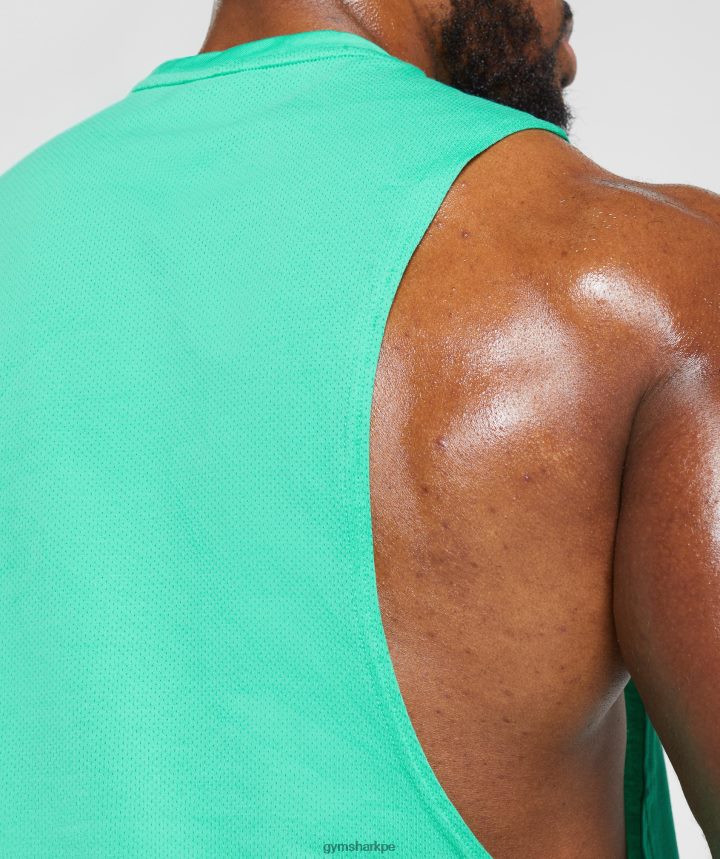 Gymsharktanque de brazo de reacción hombres verde tropical PFTJ2N955 ropa