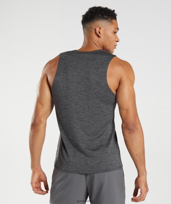 Gymsharktanque de llegada delgado de marga hombres negro/gris silueta jaspeado PFTJ2N895 ropa