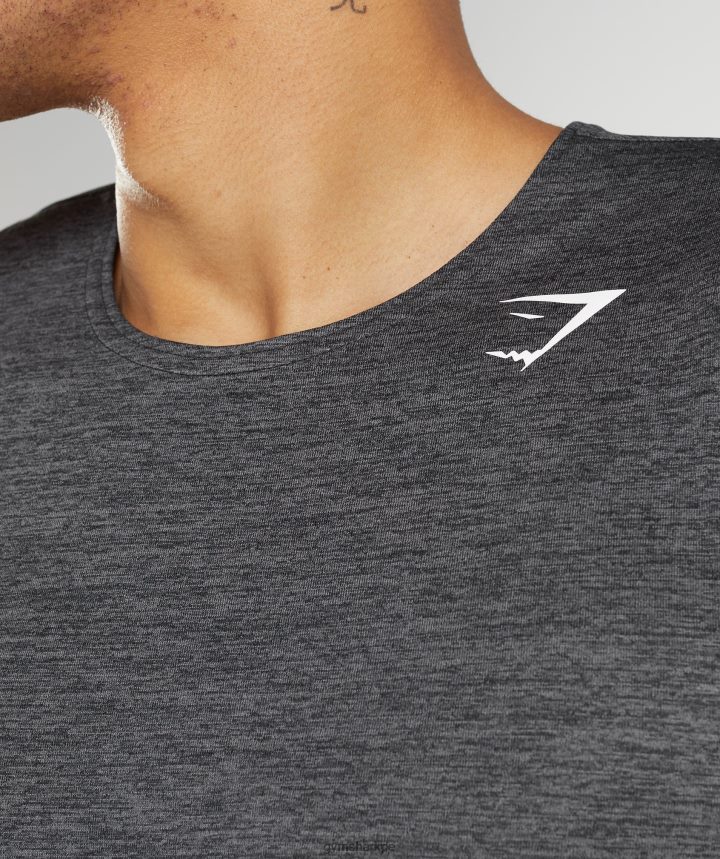 Gymsharktanque de llegada delgado de marga hombres negro/gris silueta jaspeado PFTJ2N895 ropa