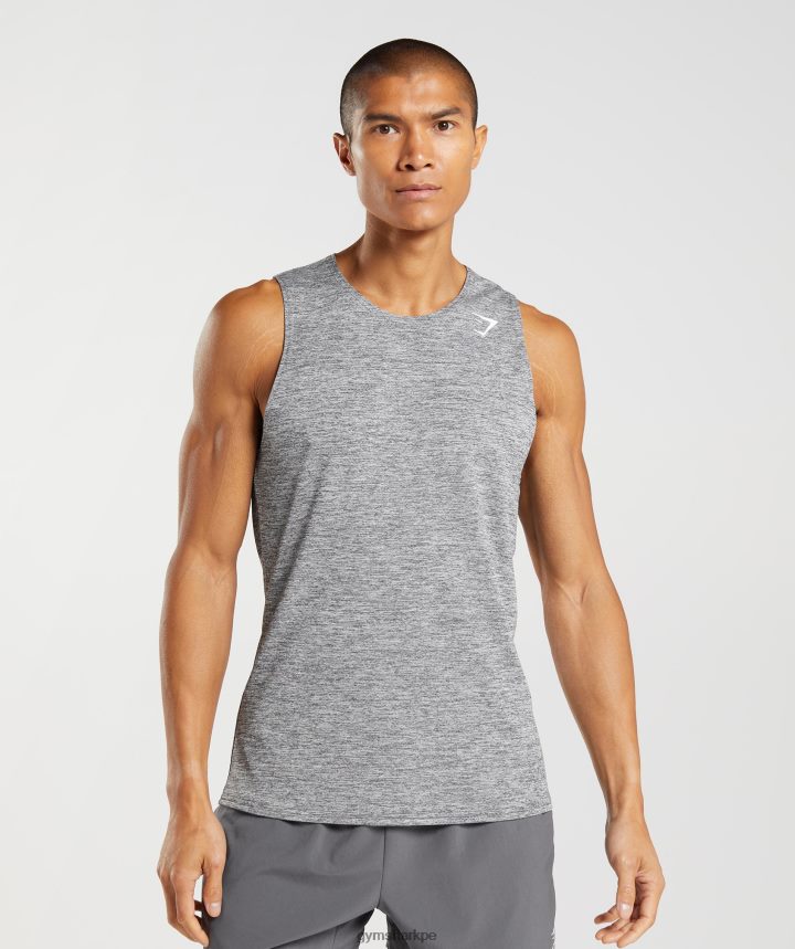 Gymsharktanque de llegada delgado de marga hombres silueta gris/gris claro jaspeado PFTJ2N906 ropa