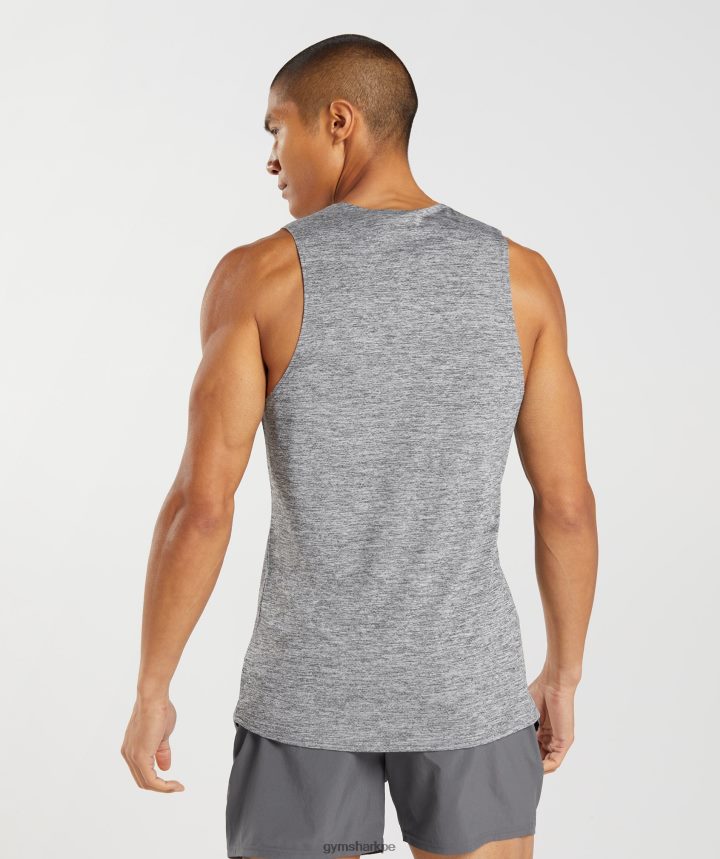 Gymsharktanque de llegada delgado de marga hombres silueta gris/gris claro jaspeado PFTJ2N906 ropa