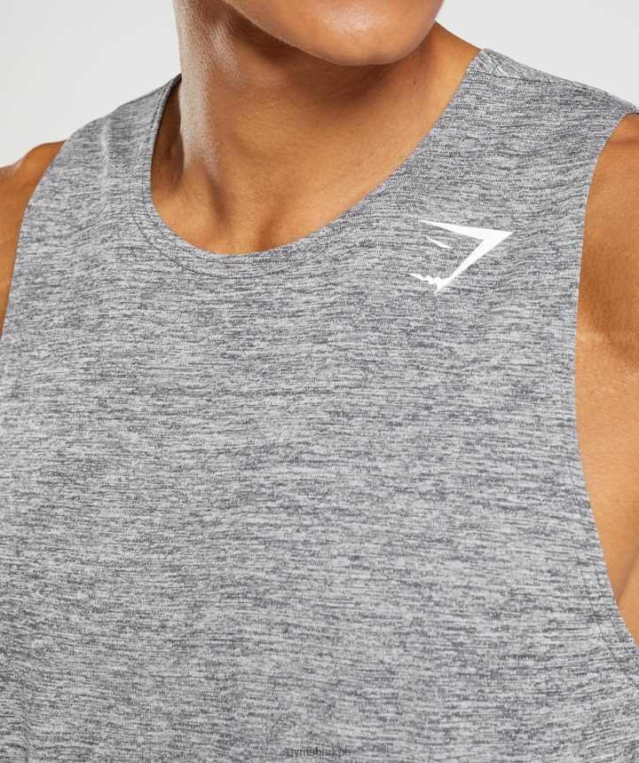 Gymsharktanque de llegada delgado de marga hombres silueta gris/gris claro jaspeado PFTJ2N906 ropa